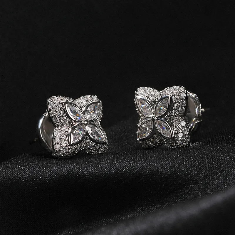 KING OF BLING Alloy With Zircon Stud Earrings Unisex-1
