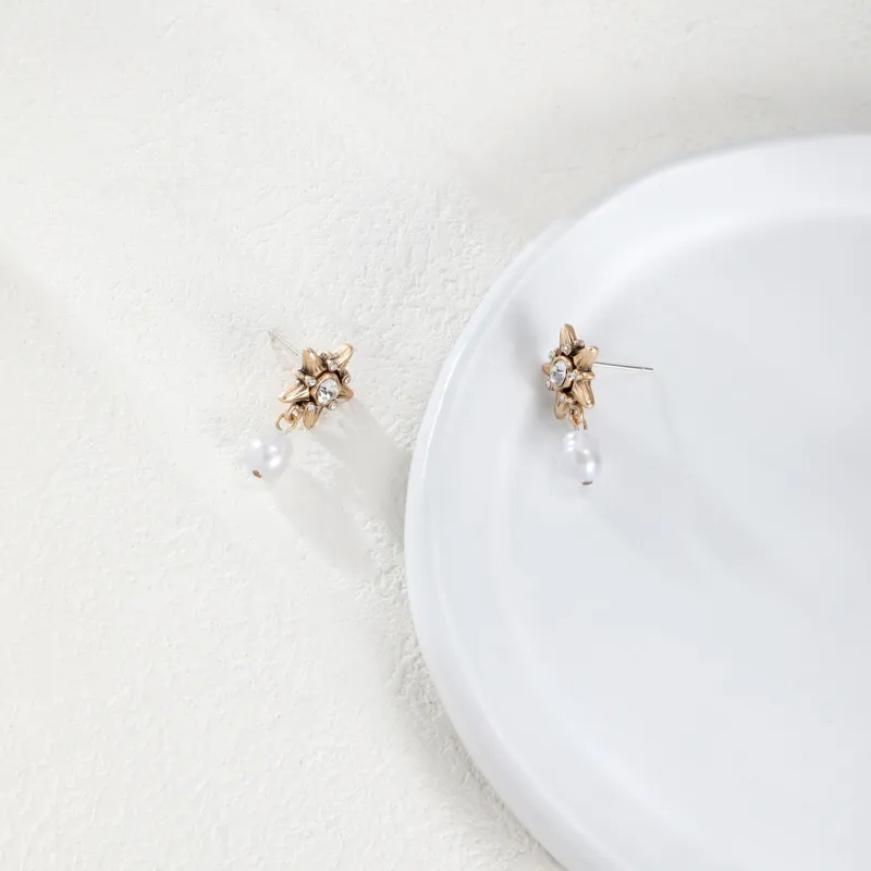 KING OF BLING Alloy, Glass, Faux Pearl Earrings Women's-2