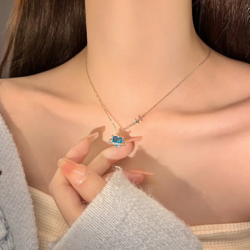 KING OF BLING 925 Sterling Silver With Zircon Necklaces Women's Good Luck-2