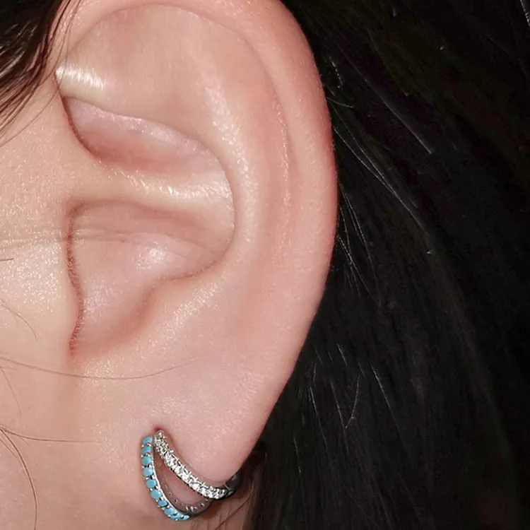 KING OF BLING 925 Sterling Silver With Zircon Earrings Unisex Year Of The Snake Good Luck-5