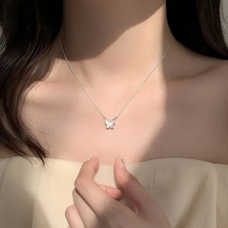 KING OF BLING 925 Sterling Silver, Mother Of Pearl Necklaces Women's Good Luck-3