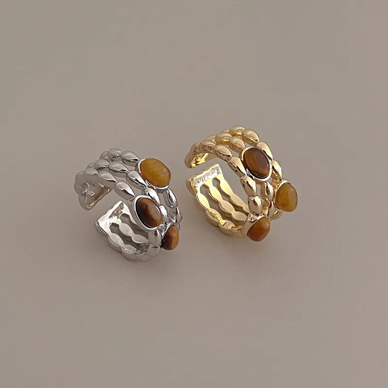 KING OF BLING Alloy, Tiger's Eye Stone Rings Unisex-4