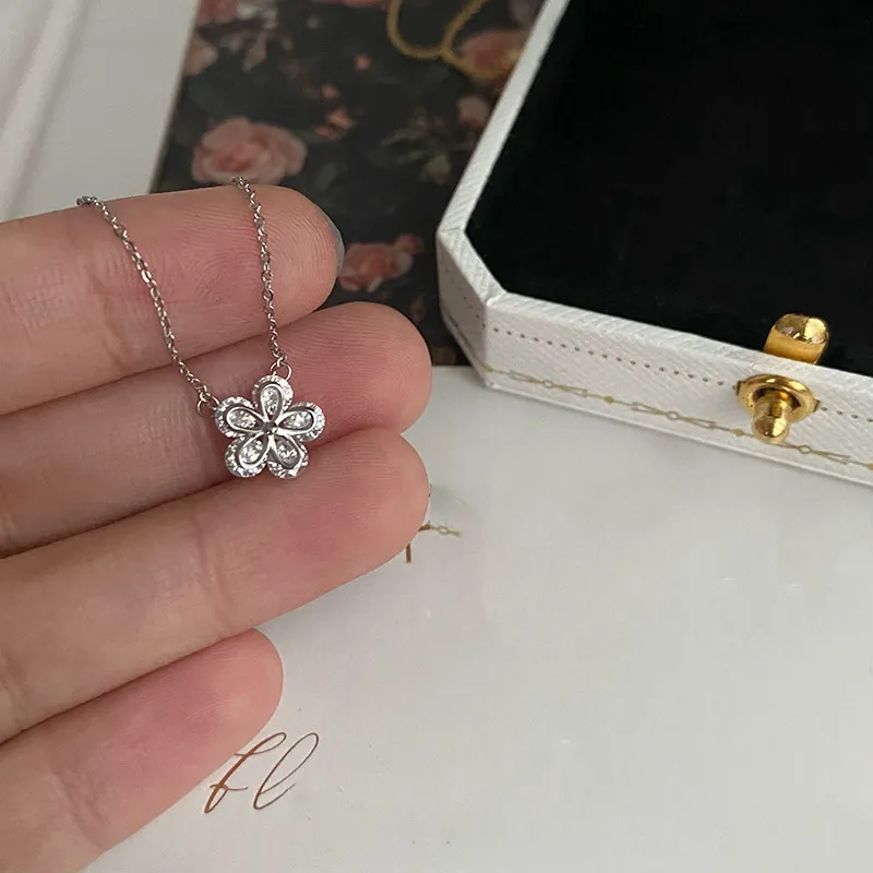 KING OF BLING 925 Sterling Silver With Zircon Necklaces Women's Good Luck-2