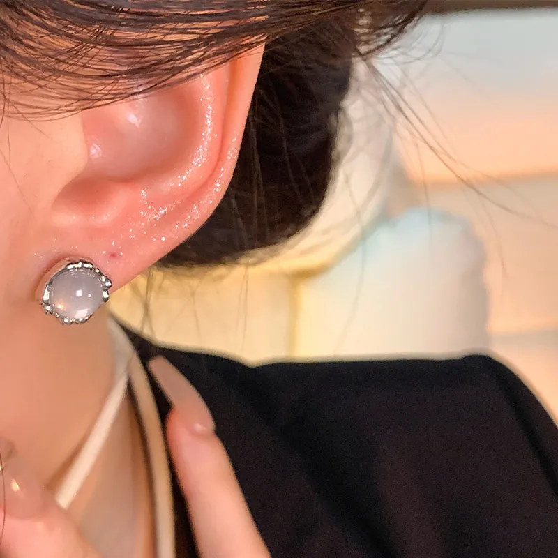 KING OF BLING 999 Fine Silver With Artificial Gemstones Stud Earrings Women's-3