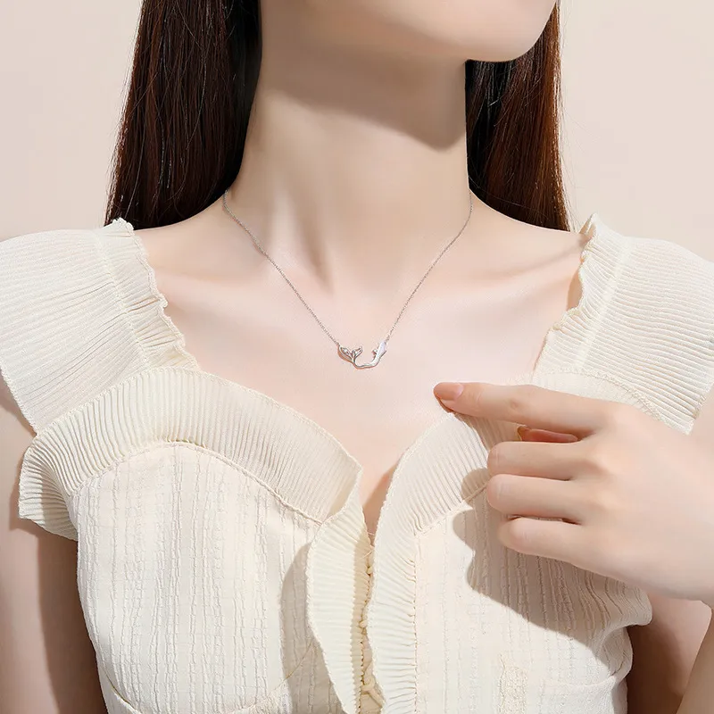 KING OF BLING 925 Silver, Zircon, Fritillary Necklaces Women's-4
