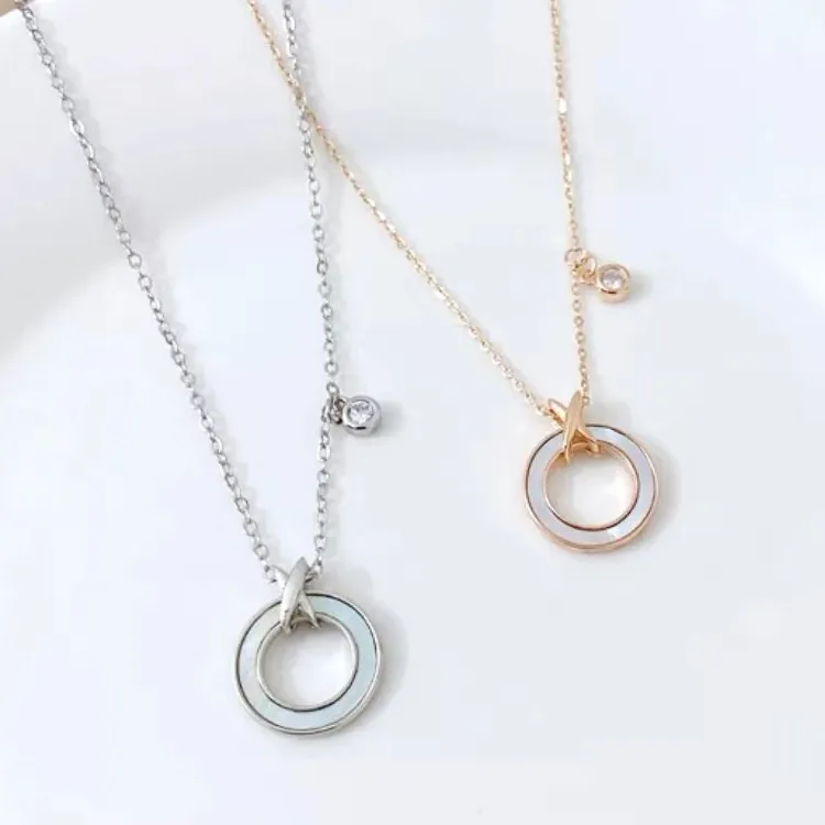 KING OF BLING 925 Sterling Silver, Mother Of Pearl Necklaces Women's Good Luck-2