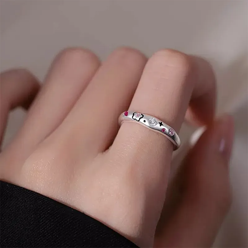 KING OF BLING 925 Sterling Silver With Zircon Rings Women's Year Of The Snake Good Luck-6