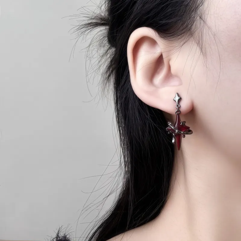 KING OF BLING 925 Sterling Silver Pin, Alloy, Resin Earrings Unisex-4