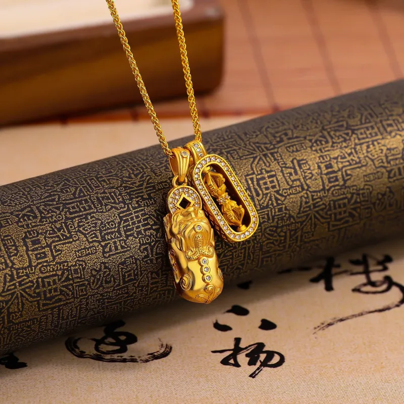 KING OF BLING Copper, Zircon Necklaces Unisex Year Of The Snake Good Luck-1