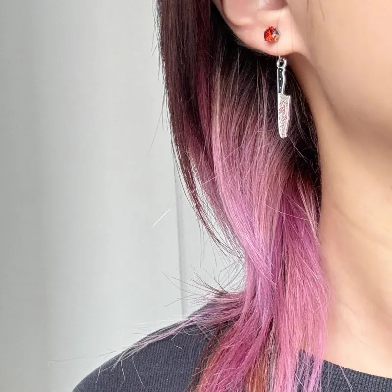 KING OF BLING Alloy, Synthetic Gemstone Stud Earrings Unisex Year Of The Snake Good Luck-5