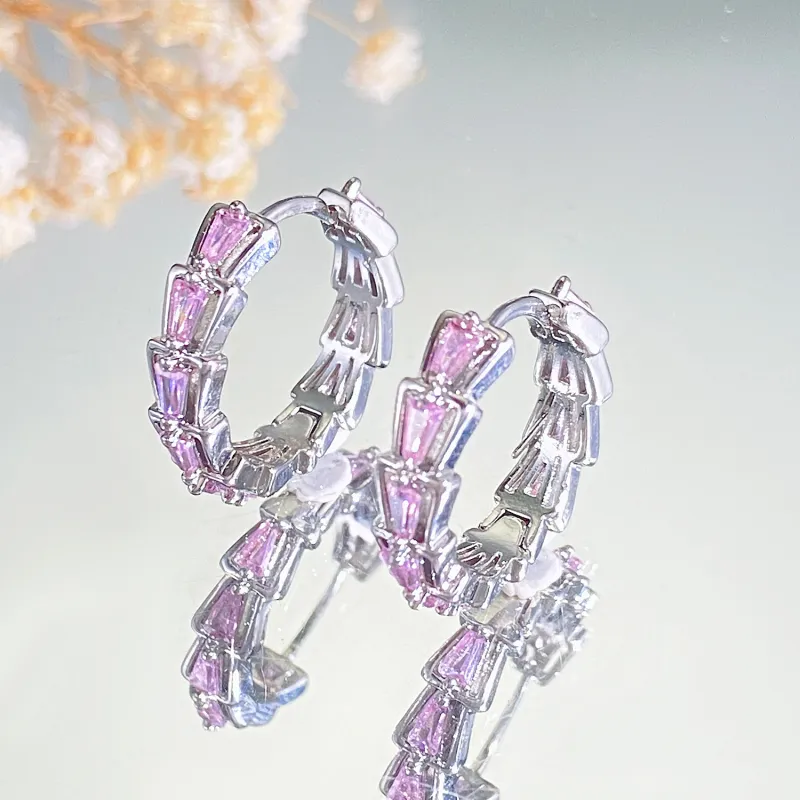 KING OF BLING Alloy With Zircon Stud Earrings Unisex Year Of The Snake Good Luck-3