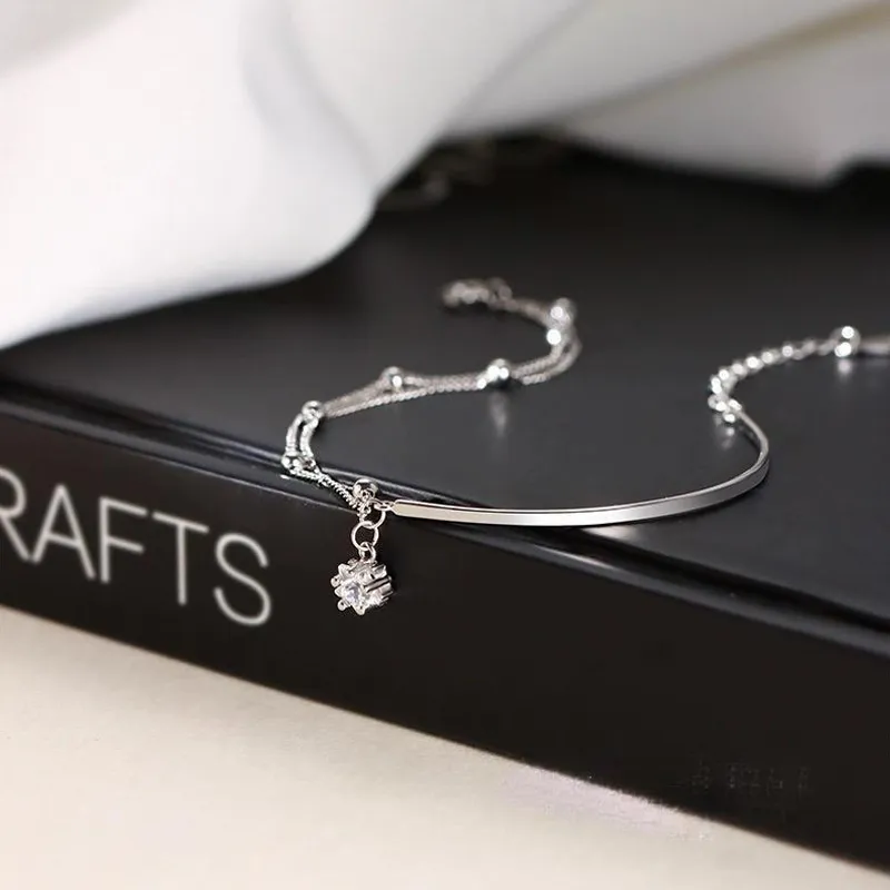 KING OF BLING 925 Sterling Silver With Zircon Bracelets Women's-2