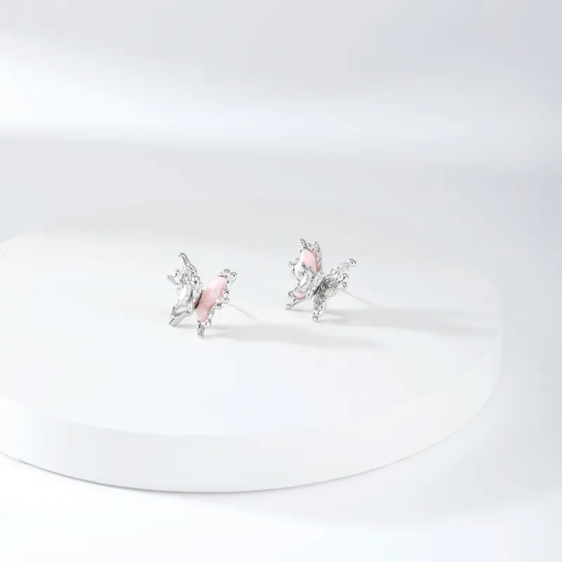 KING OF BLING Alloy Resin Zircon Stud Earrings Women's-2