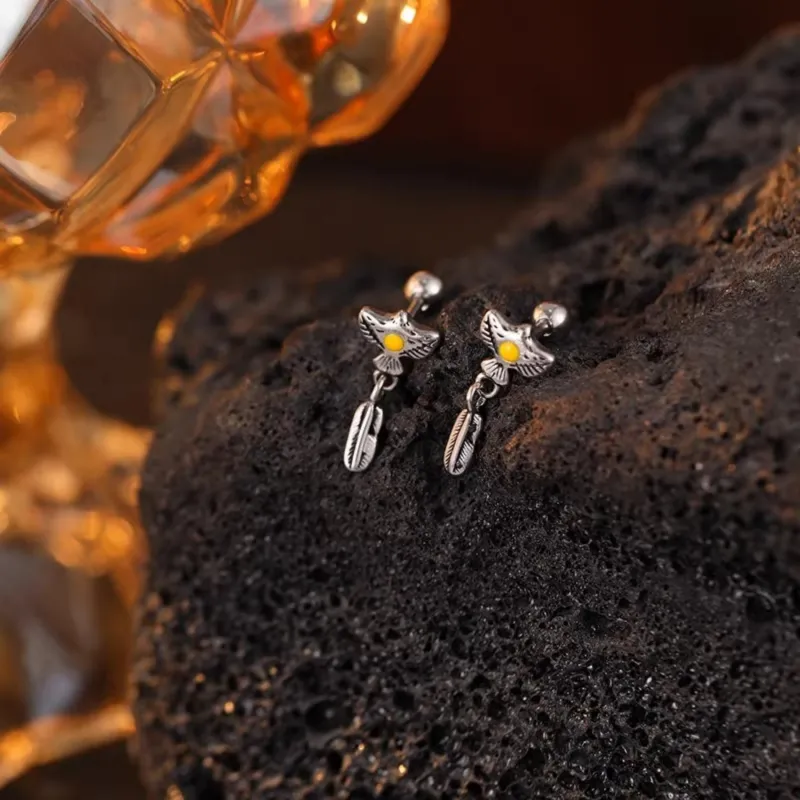 KING OF BLING Alloy, Oil Drip Earrings Unisex-1