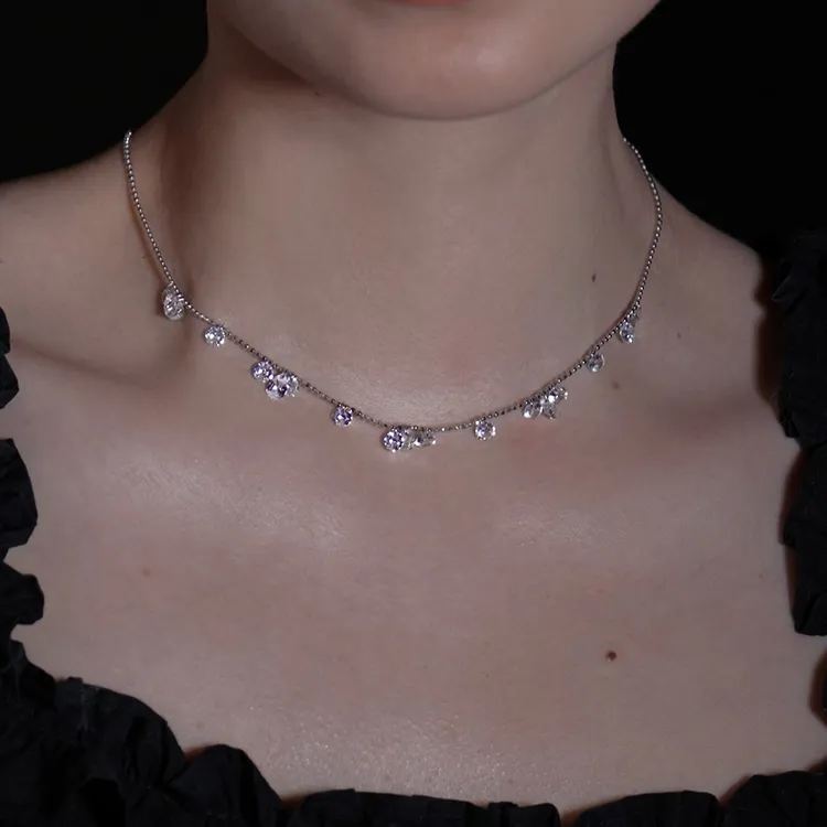 KING OF BLING 25 Silver With Zircon Necklaces Women's Good Luck-5