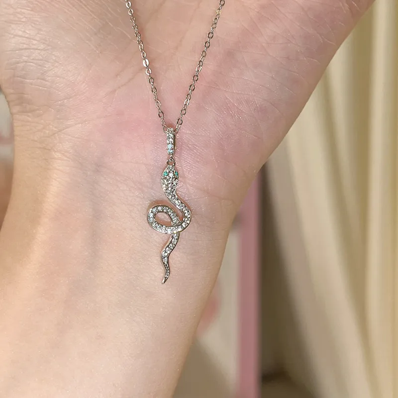 KING OF BLING 925 Sterling Silver With Zircon Necklaces Unisex Year Of The Snake Good Luck-2