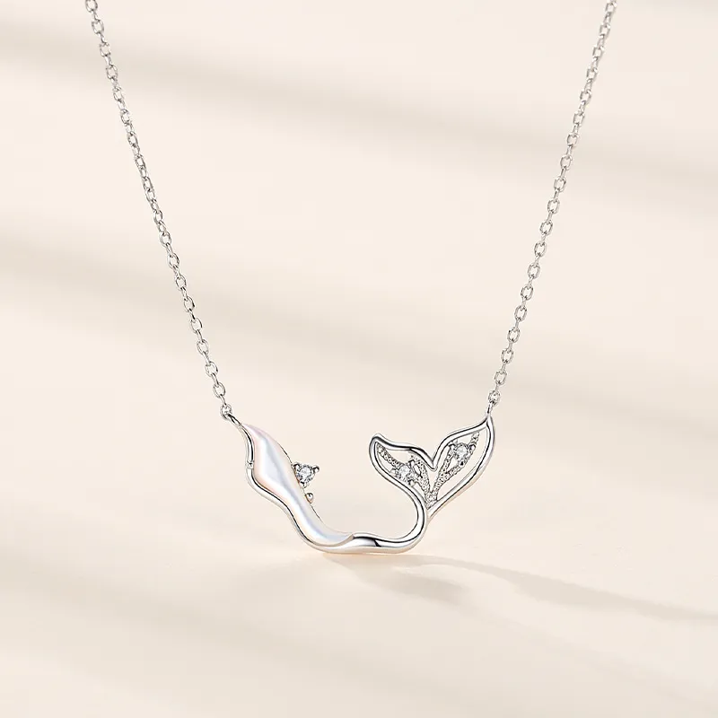 KING OF BLING 925 Silver, Mother Of Pearl, Cubic Zirconia Necklaces Women's-1
