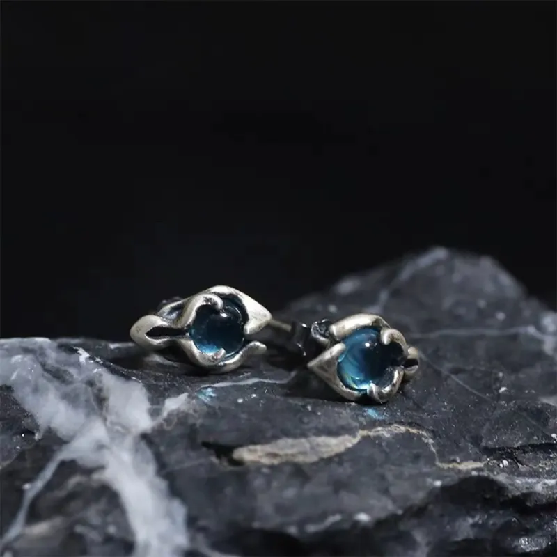KING OF BLING 925 Silver Resin Stud Earrings Unisex-6