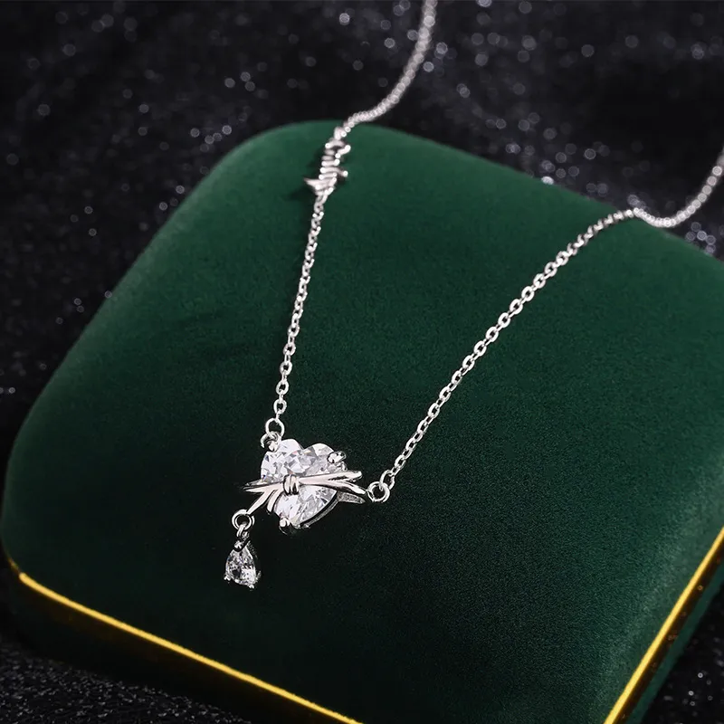 KING OF BLING 999 Fine Silver Zircon Necklaces Women's Year Of The Snake Good Luck-2