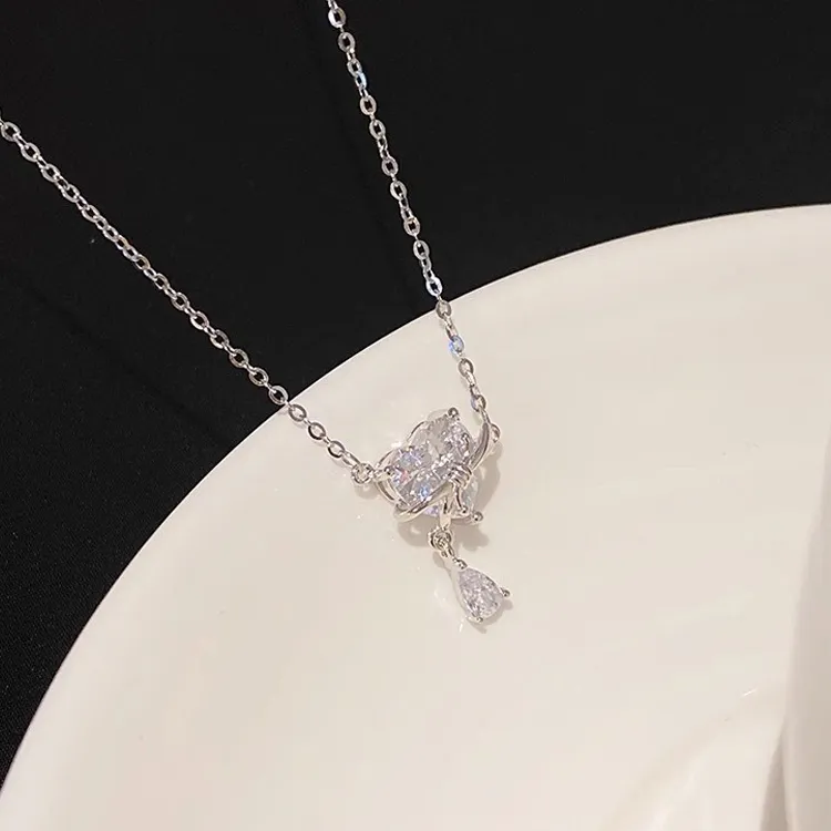 KING OF BLING 999 Fine Silver Zircon Necklaces Women's Year Of The Snake Good Luck-1