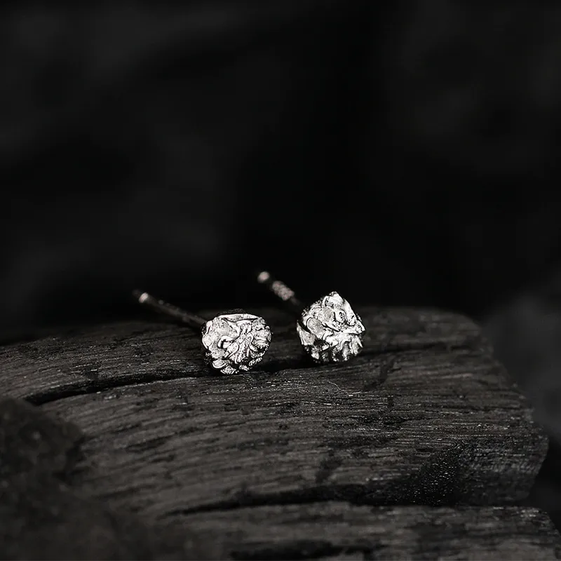 KING OF BLING 925 Sterling Silver Stud Earrings Unisex-3