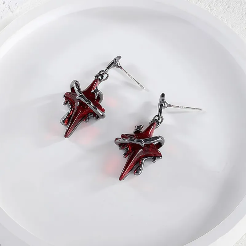 KING OF BLING 925 Sterling Silver Pin, Alloy, Resin Earrings Unisex-1