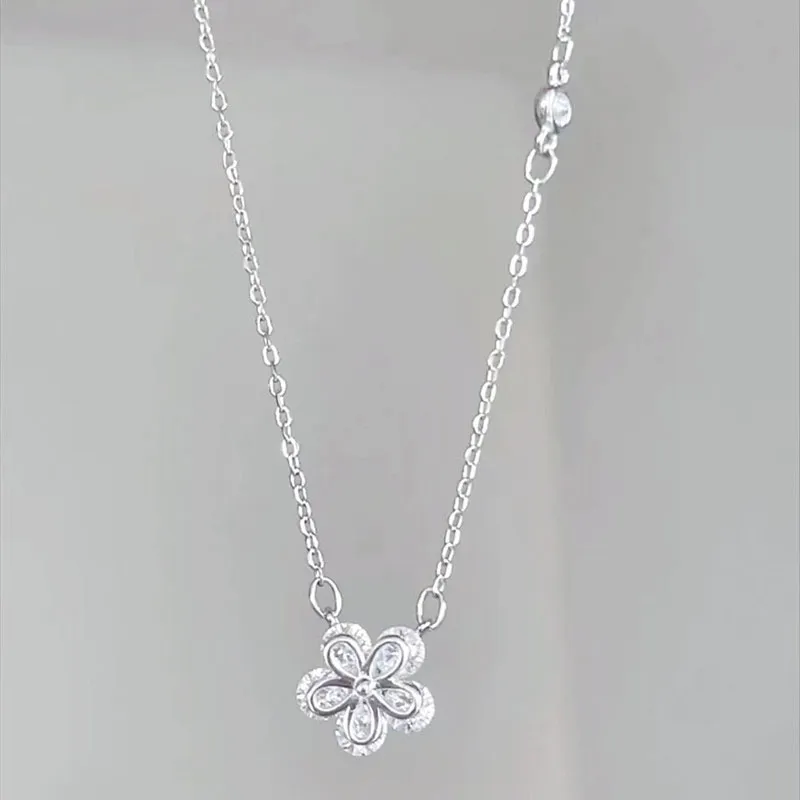 KING OF BLING 925 Sterling Silver With Zircon Necklaces Women's Good Luck-3