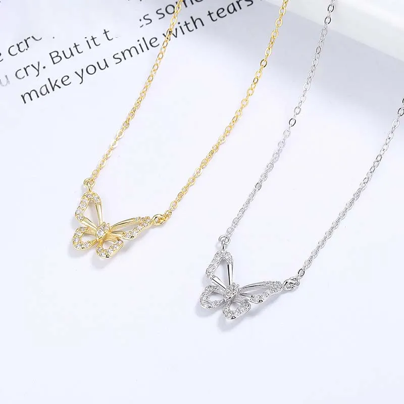KING OF BLING 925 Sterling Silver With Zircon Necklaces Women's Good Luck-3