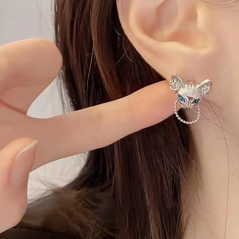 KING OF BLING Alloy Stud Earrings Unisex Year Of The Snake Good Luck-4