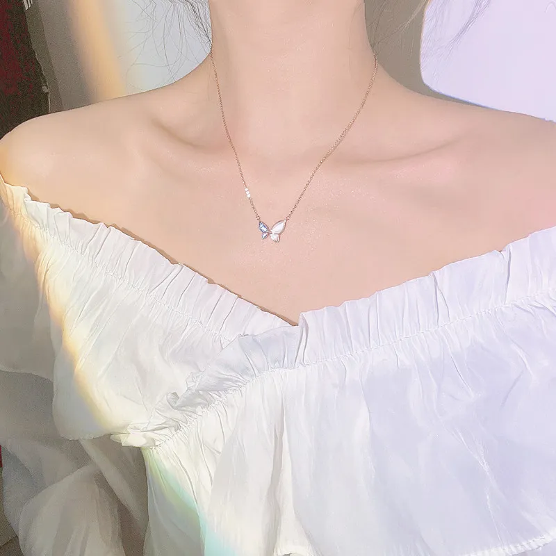 KING OF BLING 925 Silver, Mother Of Pearl, Cubic Zirconia Necklaces Women's Good Luck-1