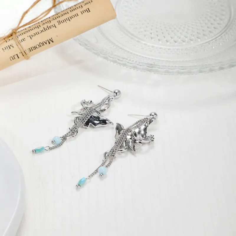 KING OF BLING 925 Sterling Silver Needle, Alloy, Oil Drip, Resin Earrings Women's-3