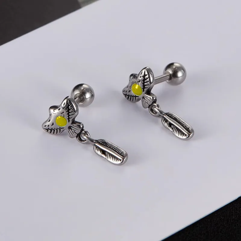 KING OF BLING Alloy, Oil Drip Earrings Unisex-2