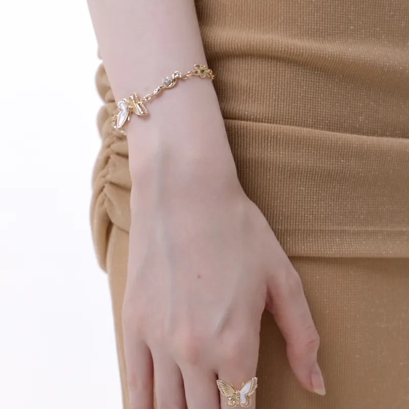 KING OF BLING Alloy, Mother Of Pearl, Zircon Bracelets Unisex-2