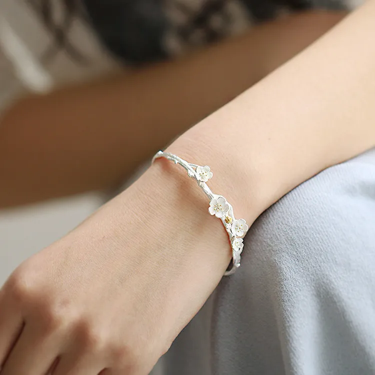 KING OF BLING 925 Sterling Silver Bangles Women's New Chinese Style, Good Luck-5