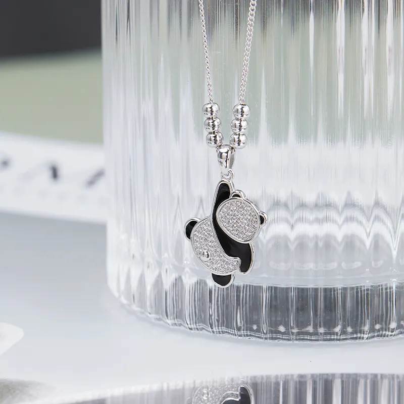 KING OF BLING 925 Sterling Silver With Enamel And Zircon Necklaces Unisex Good Luck-2