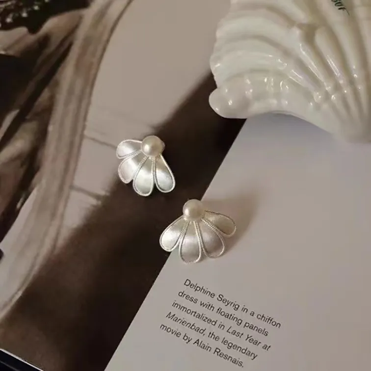KING OF BLING 925 Silver Imitation Pearl Stud Earrings Unisex-3