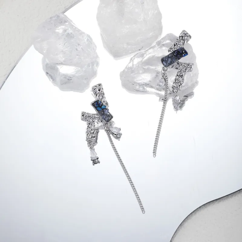 KING OF BLING Alloy, Zircon, Glass Earrings Women's-1