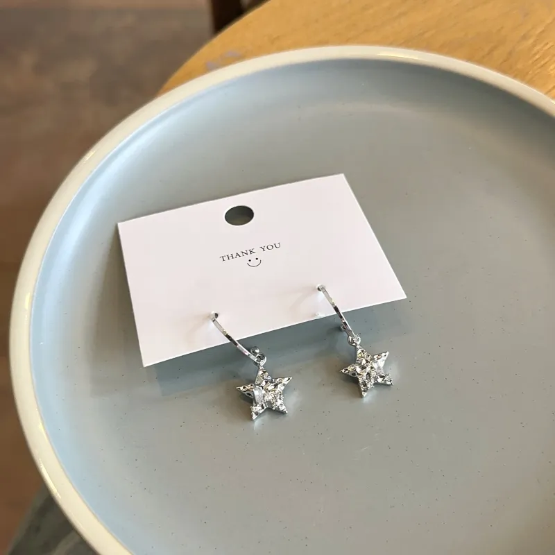KING OF BLING Alloy Zircon Stud Earrings Unisex Good Luck-5