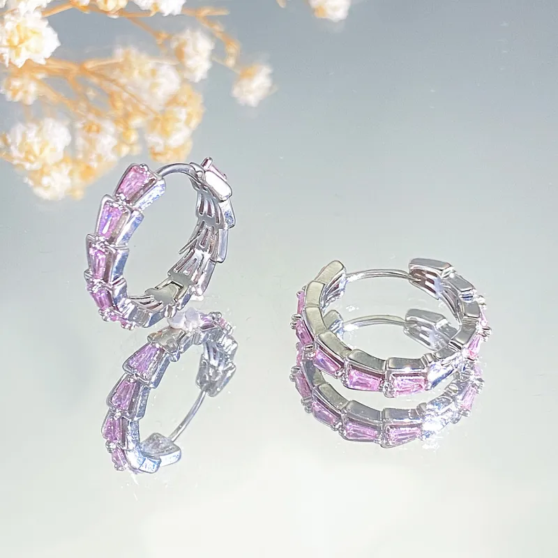 KING OF BLING Alloy With Zircon Stud Earrings Unisex Year Of The Snake Good Luck-1