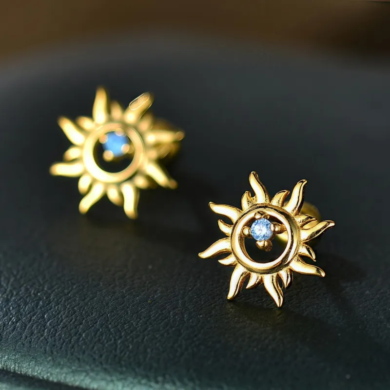 KING OF BLING 925 Sterling Silver Stud Earrings Unisex-8