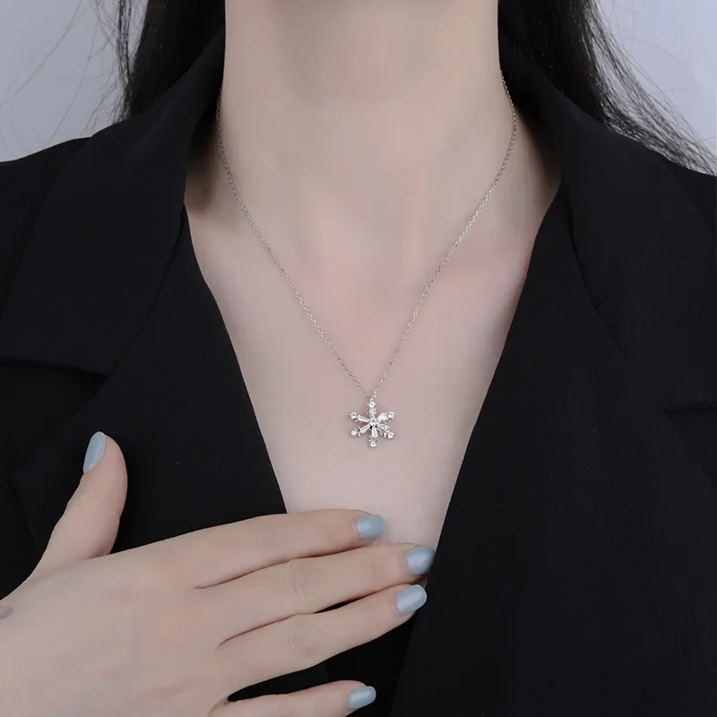 KING OF BLING 999 Fine Silver Zircon Necklaces Women's-4