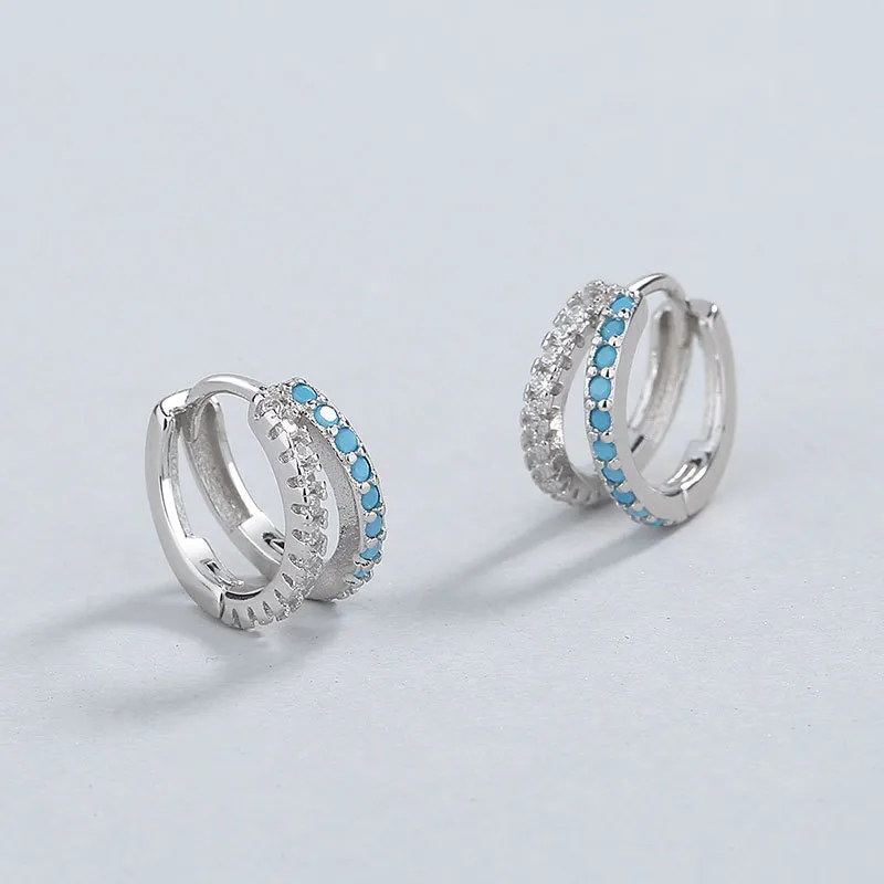 KING OF BLING 925 Sterling Silver With Zircon Earrings Unisex Year Of The Snake Good Luck-3