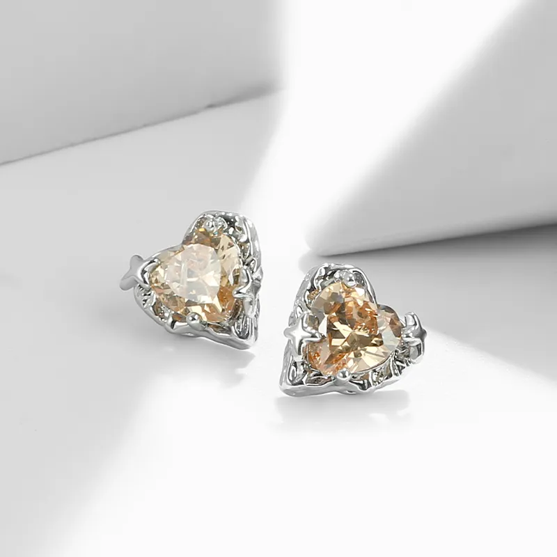 KING OF BLING Alloy With Zircon Stud Earrings Unisex Good Luck-1