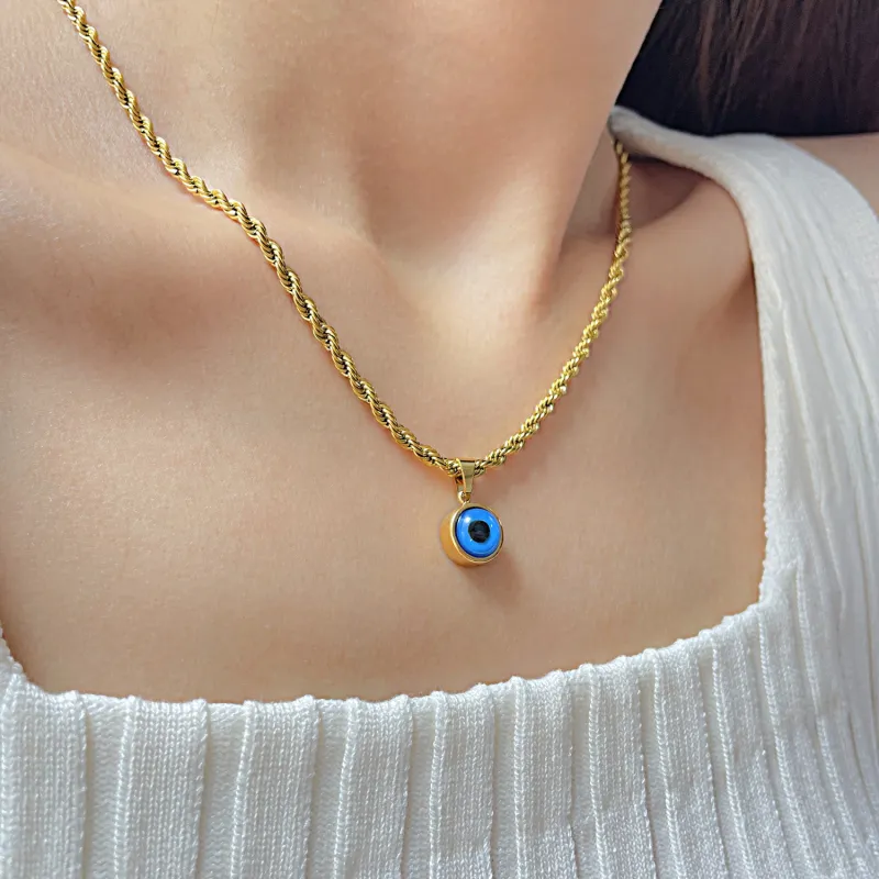 KING OF BLING Titanium Steel Necklaces Unisex Good Luck-4