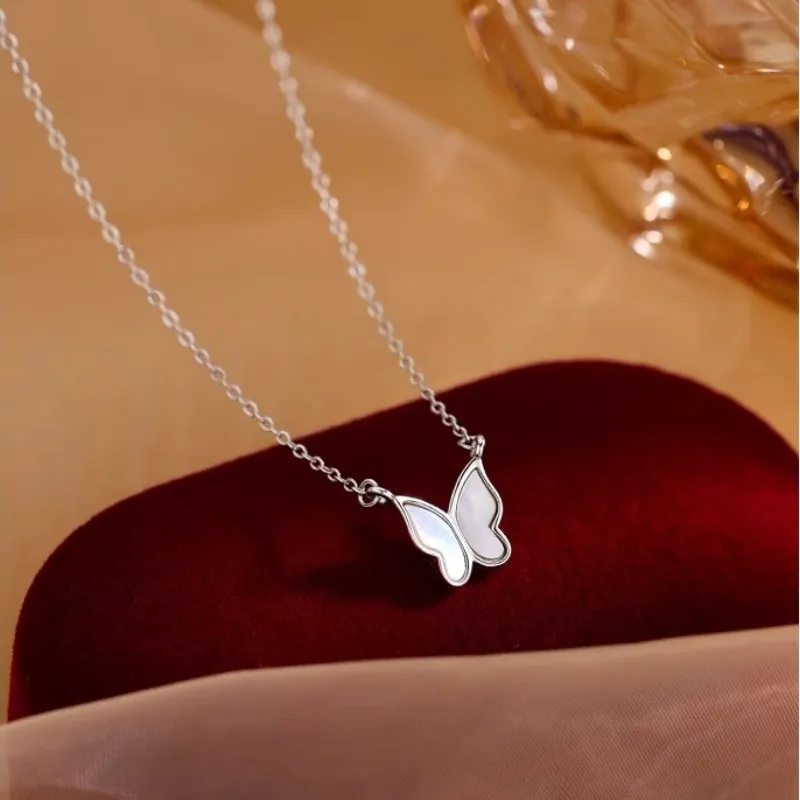 KING OF BLING 925 Sterling Silver, Mother Of Pearl Necklaces Women's Good Luck-1