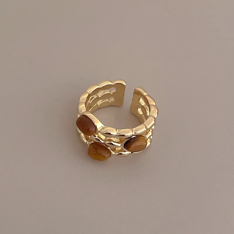 KING OF BLING Alloy, Tiger's Eye Stone Rings Unisex-3