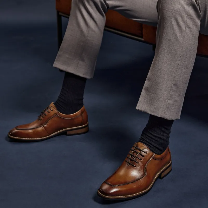 1M8 Dress Shoes Men Low Top Black/Brown-9