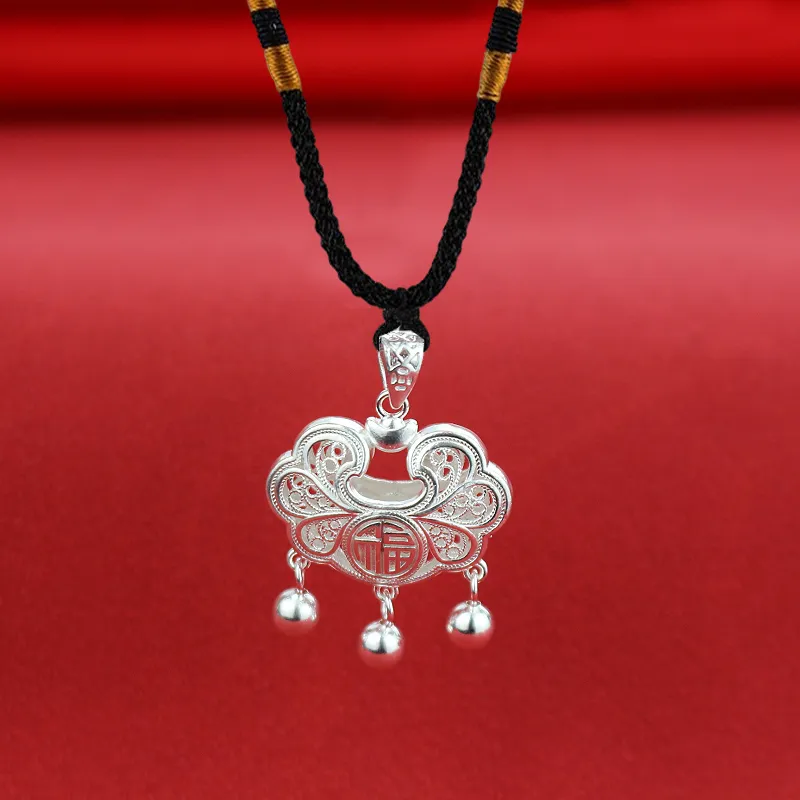 CHINA GOLD Sterling Silver 990 Necklaces Unisex-1