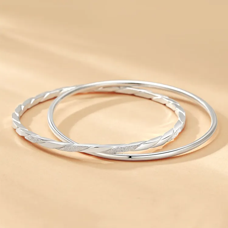 CHINA GOLD S999 Fine Silver Bangles Women's-1
