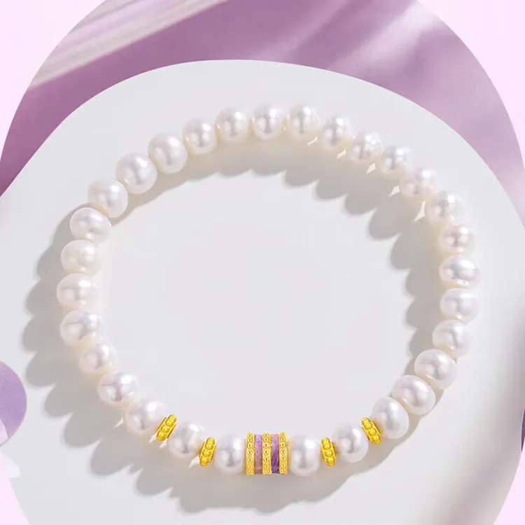 CHINA GOLD Pearl Bracelets Women's-2